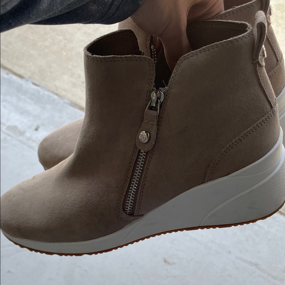 Alex Marie Beige Ankle Booties